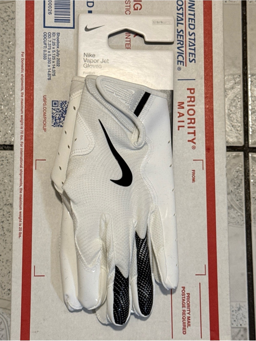 New Nike Vapor Jet 8.0 Football Gloves Receiver White Black Men’s Size Large